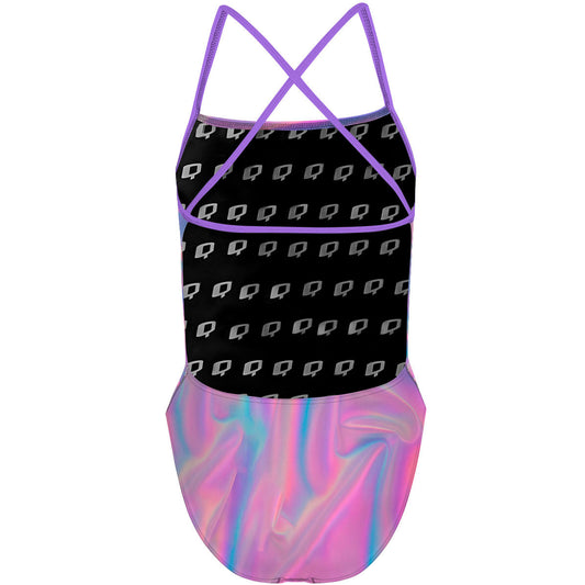 Holographic Swim - "X" Back Swimsuit