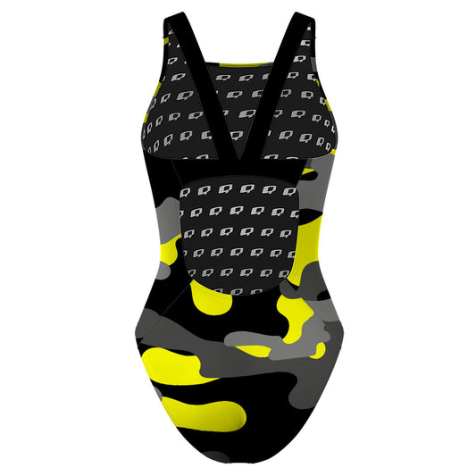 Yellow Camo - Classic Strap Swimsuit
