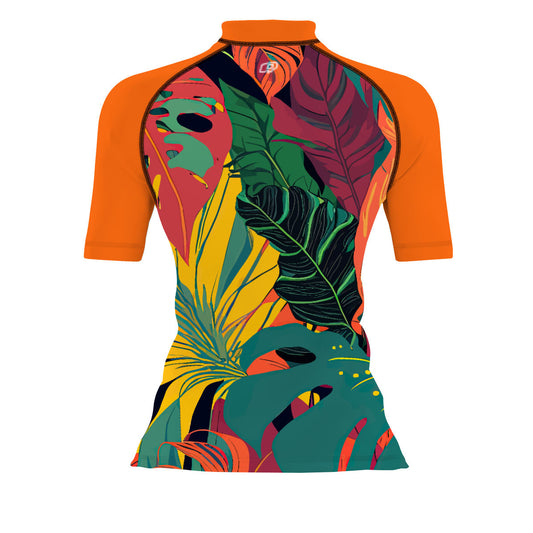 Monsteras Dream - Women's Surf UPF50+ Short Sleeve Rash Guard