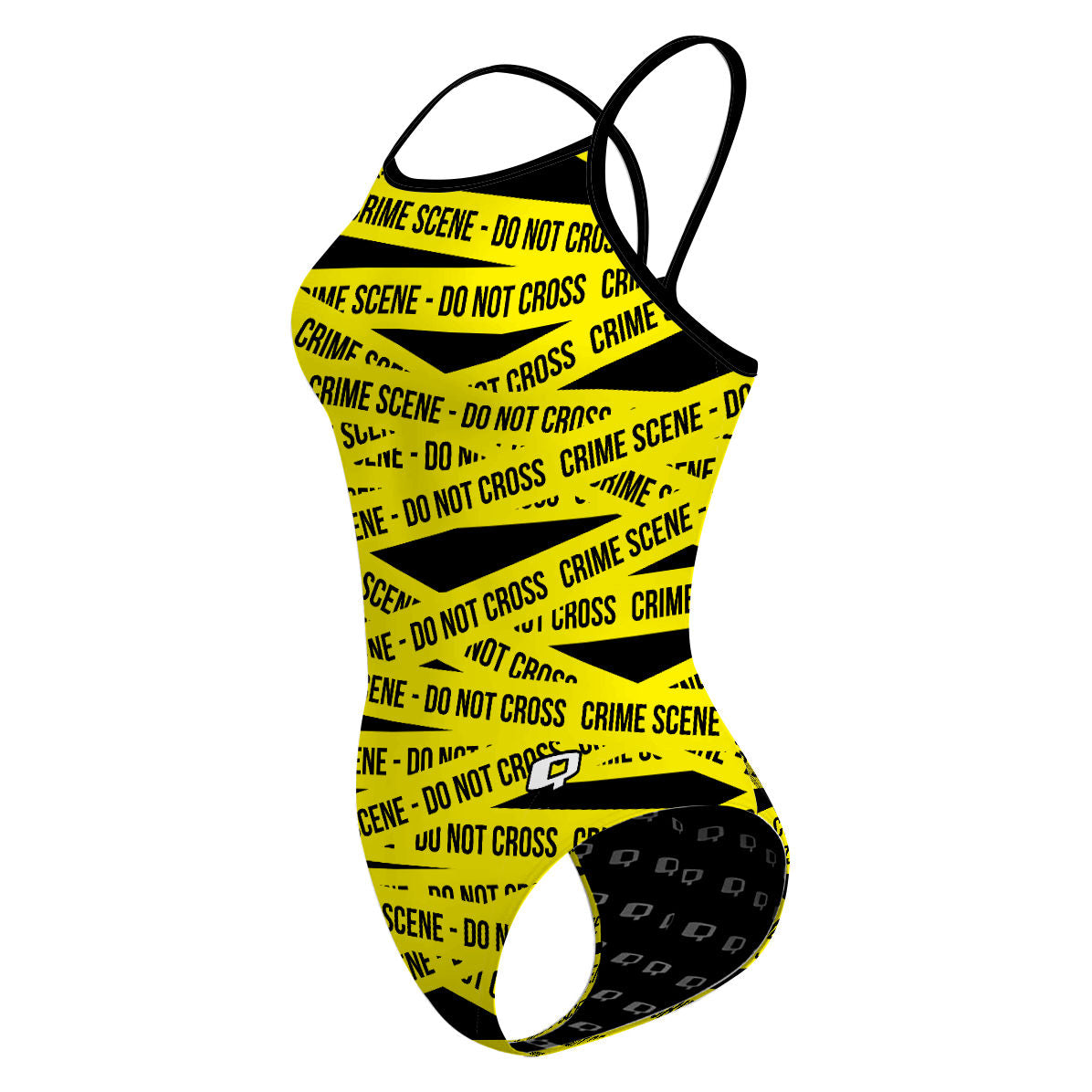 Do Not Cross - Skinny Strap Swimsuit