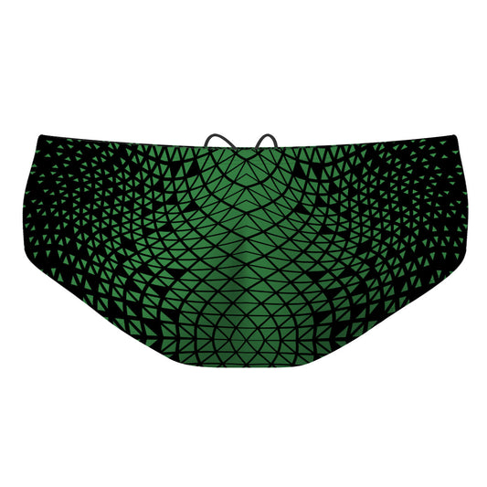 Black/ Green Geometry - Classic Brief Swimsuit