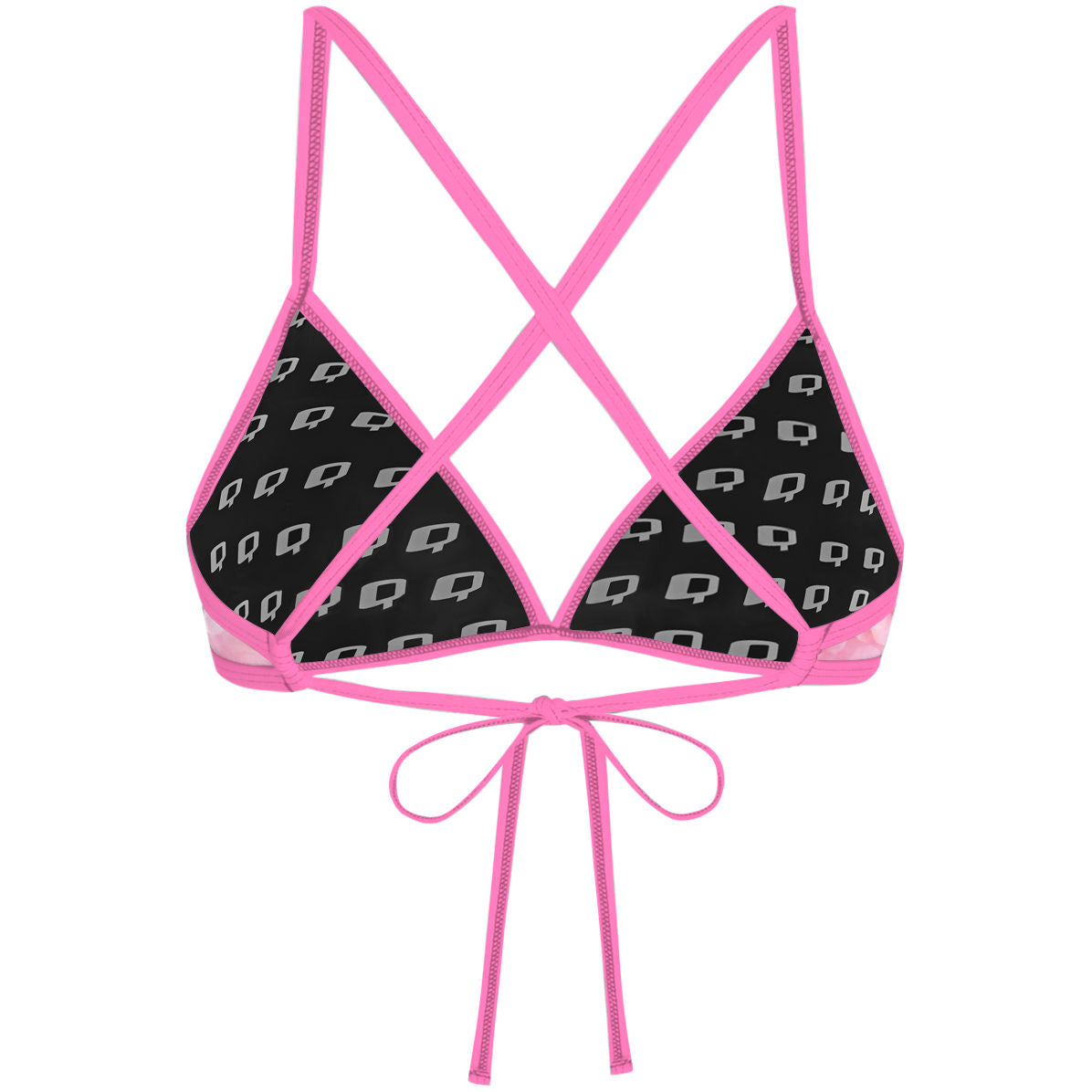 Rosé Glitter - Tieback Bikini Top