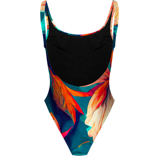 Wild Flowers - High Hip One Piece Swimsuit