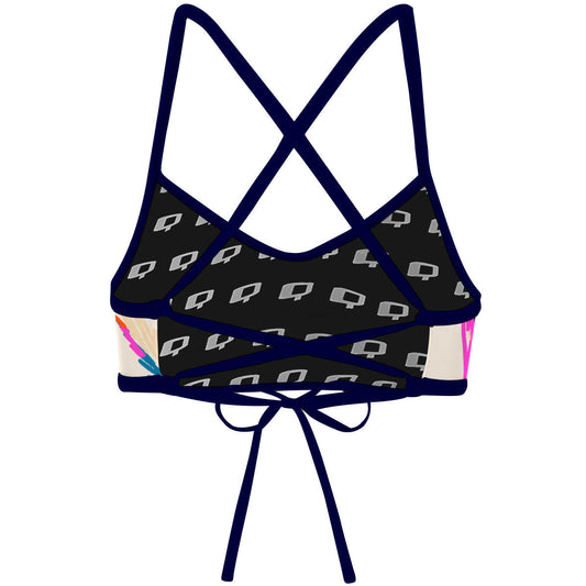 Sunset Orange Squares - Ciara Tieback Bikini Top