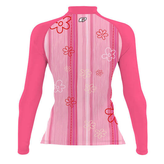 Pink Stripes - Women's Surf UPF50+ Long Sleeve Rash Guard