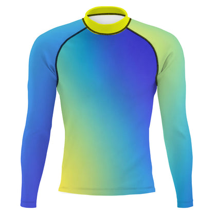 Fade Lagoon - Surf Rash Guard UPF50+ de Manga Larga para Hombre