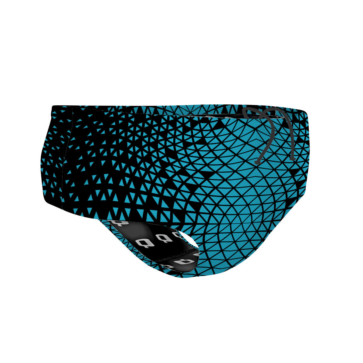 Black/ Turqouise Geometry - Classic Brief Swimsuit