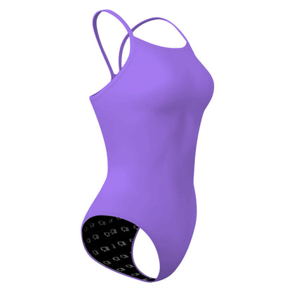 LILA SOLIDO - Solid Skinny Strap Swimsuit - PERSONALIZED