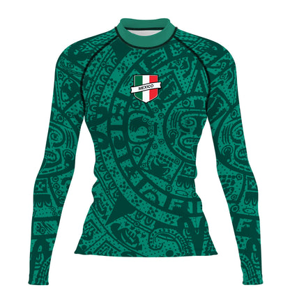 México 26 - Surf Rash Guard UPF50+ de Manga Larga para Mujer