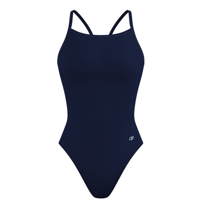 Solid Navy - Solid Skinny Strap Swimsuit
