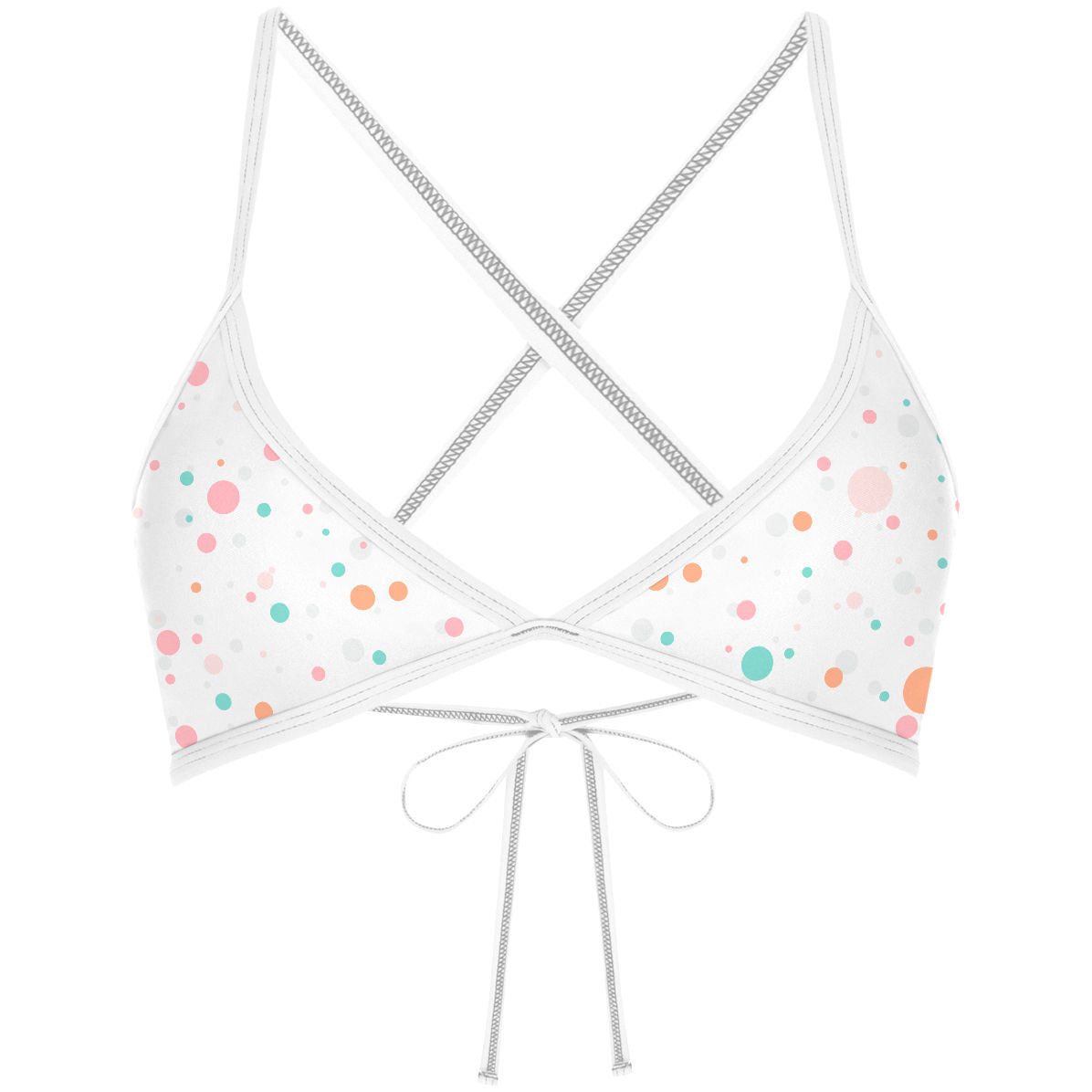 Multicolor Polka Dots - Tieback Bikini Top
