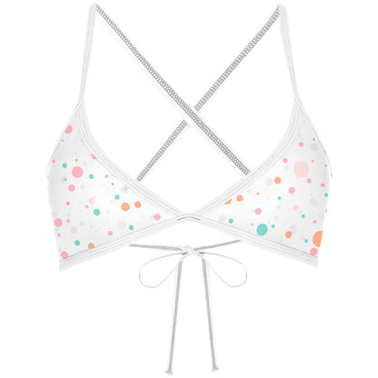 Multicolor Polka Dots - Tieback Bikini Top