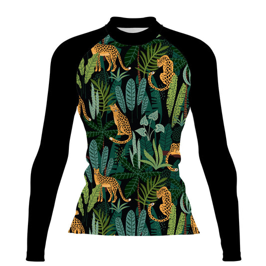 Jaguar jungle - Women's Surf UPF50+ Long Sleeve Rash Guard