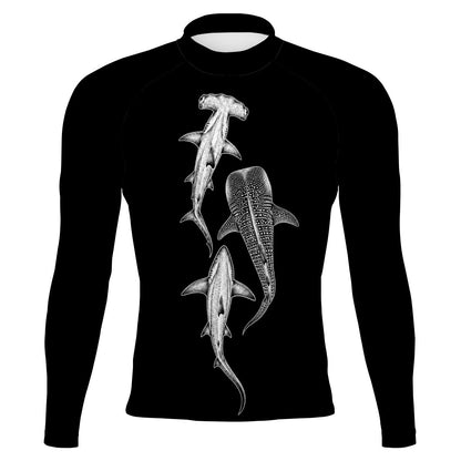 hombre - Surf Rash Guard UPF50+ de Manga Larga para Hombre