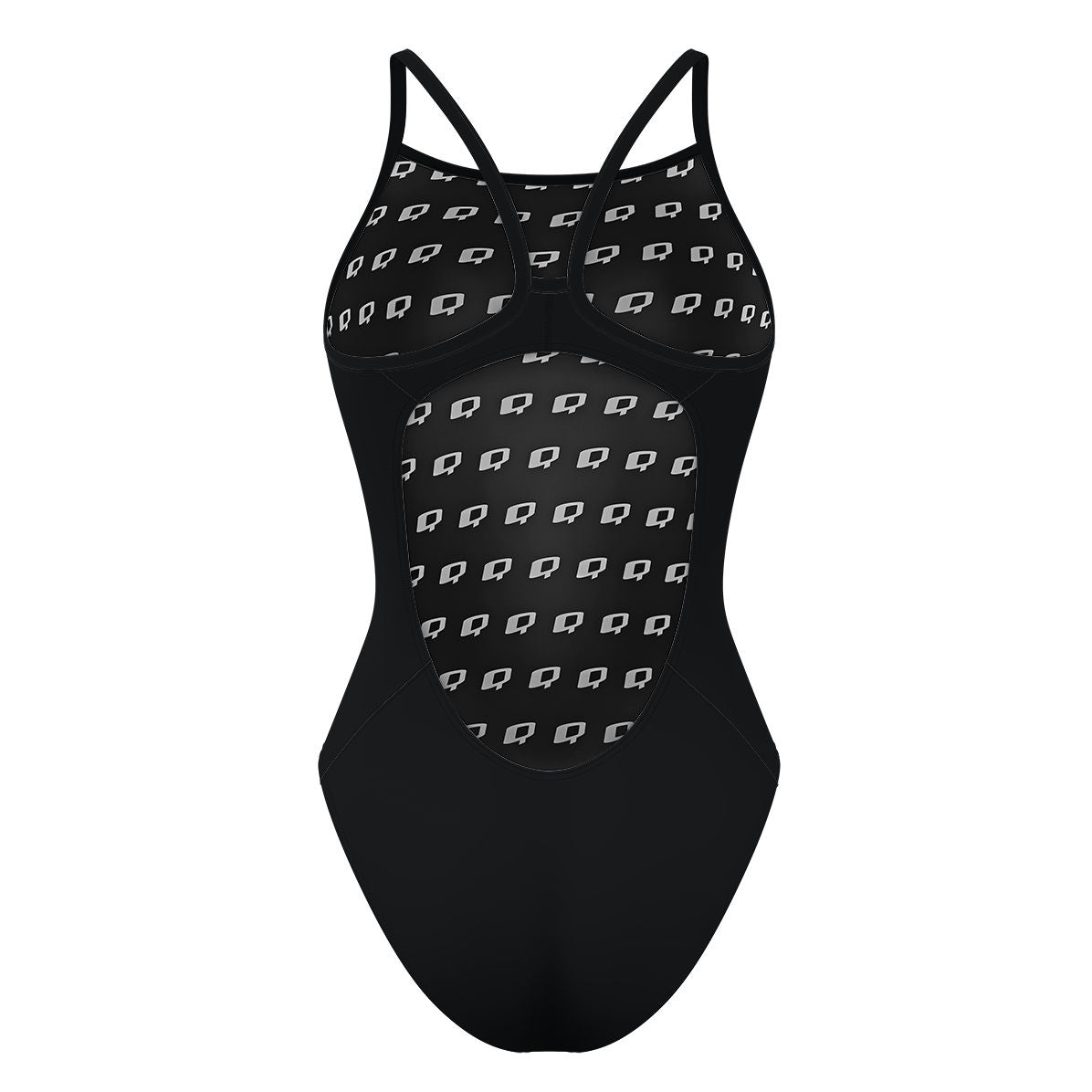 Solid Black - Solid Skinny Strap Swimsuit