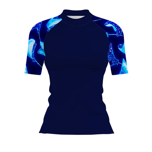 Manta Rays - Women's Surf UPF50+ Short Sleeve Rash Guard