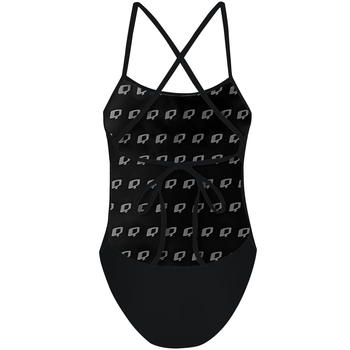 Solid Black - Solid Tieback One Piece Swimsuit
