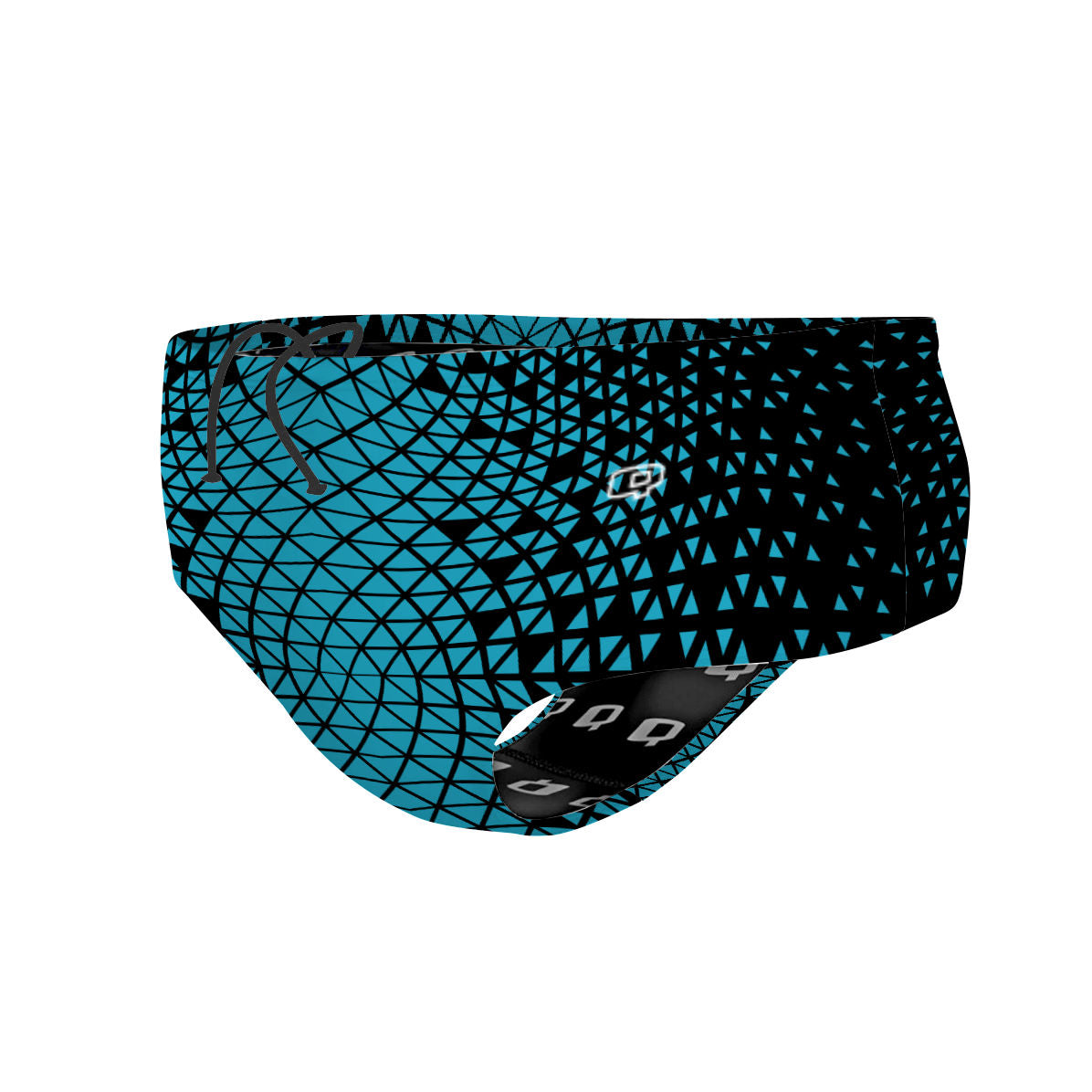 Black/ Turqouise Geometry - Classic Brief Swimsuit
