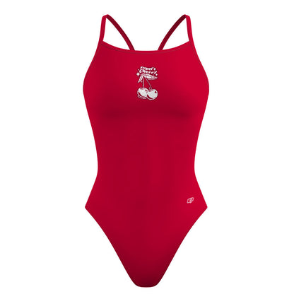 Cherry Cute - Solid Skinny Strap Swimsuit
