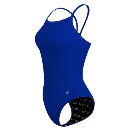AZUL REY SOLIDO - Solid Skinny Strap Swimsuit - PERSONALIZED