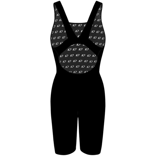 Solid Black - Solid Classic Strap Long Knee Women Jammer