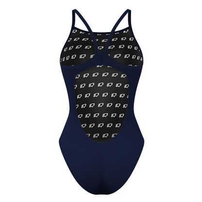 Solid Navy - Solid Skinny Strap Swimsuit