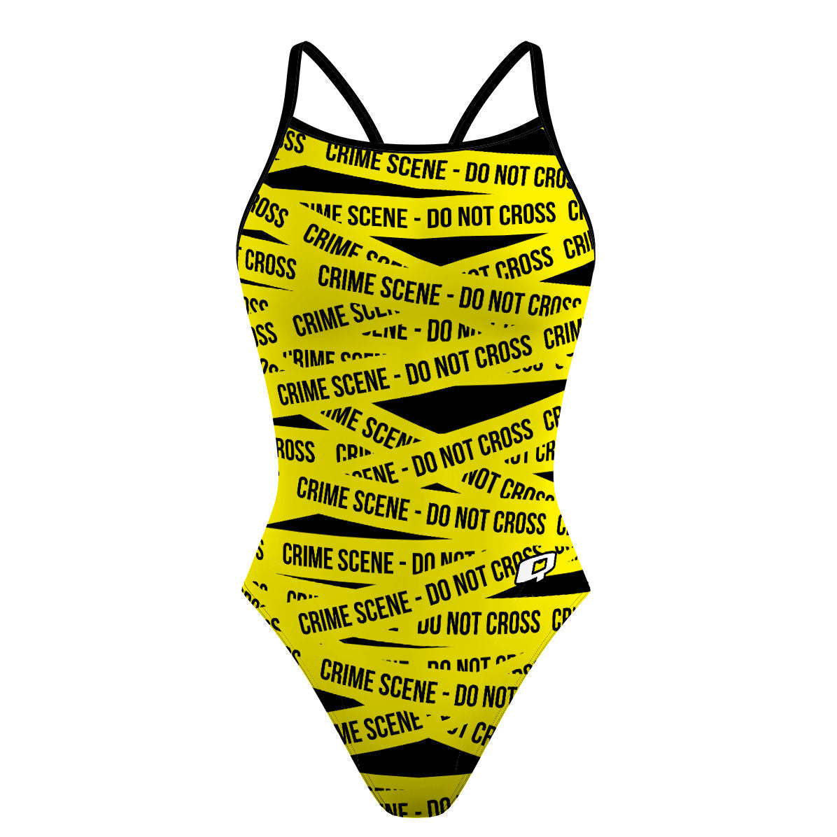 Do Not Cross - Skinny Strap Swimsuit