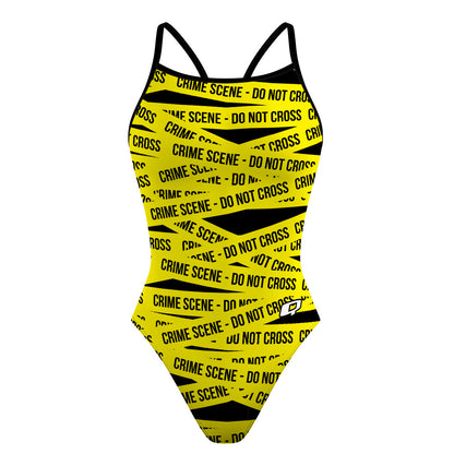 Do Not Cross - Skinny Strap Swimsuit