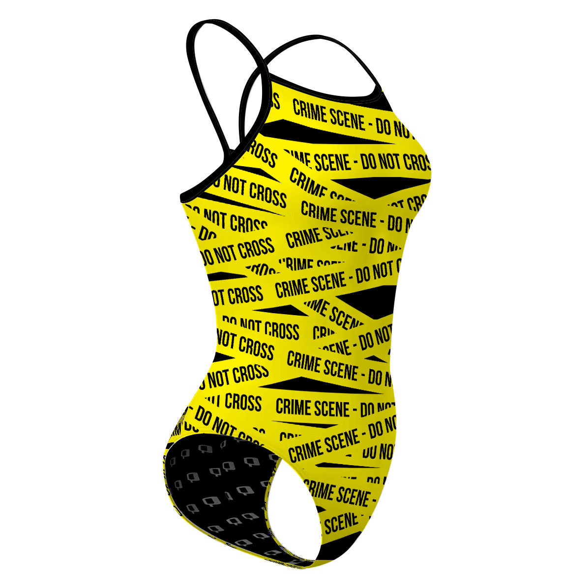 Do Not Cross - Skinny Strap Swimsuit