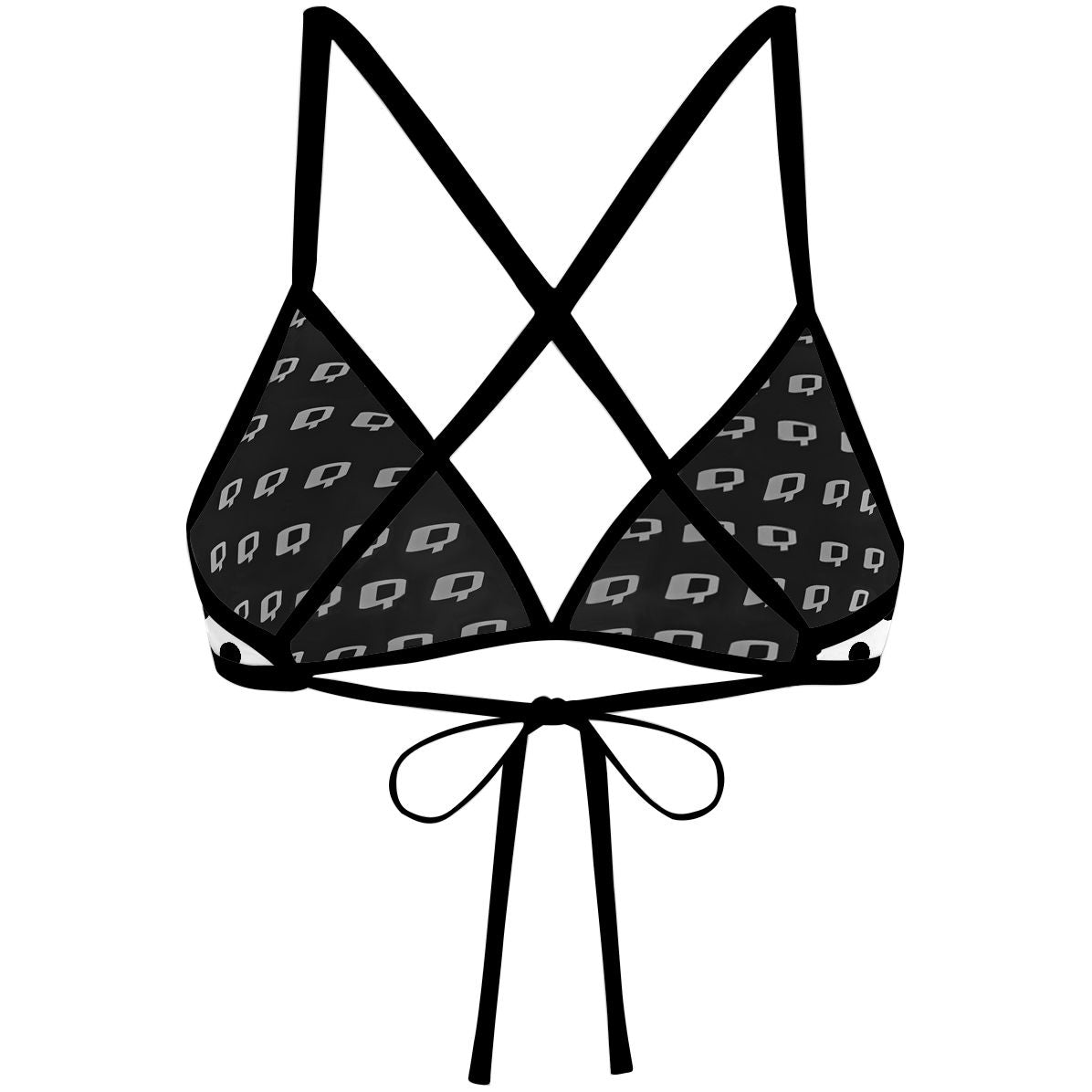 White-Black Polka Dots - Tieback Bikini Top