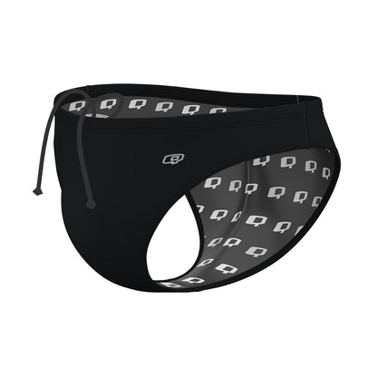 Solid Black - Solid Waterpolo Brief Swimsuit