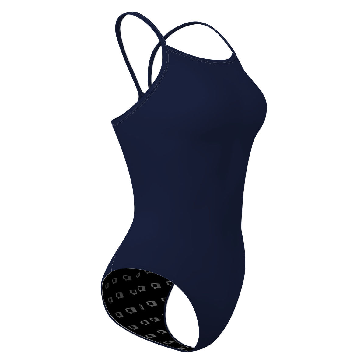 Solid Navy - Solid Skinny Strap Swimsuit