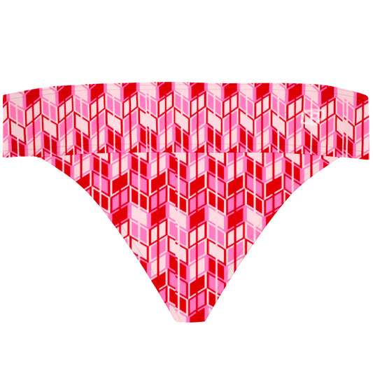 Red Ikat - Bikini Bottom Demi Cheeky