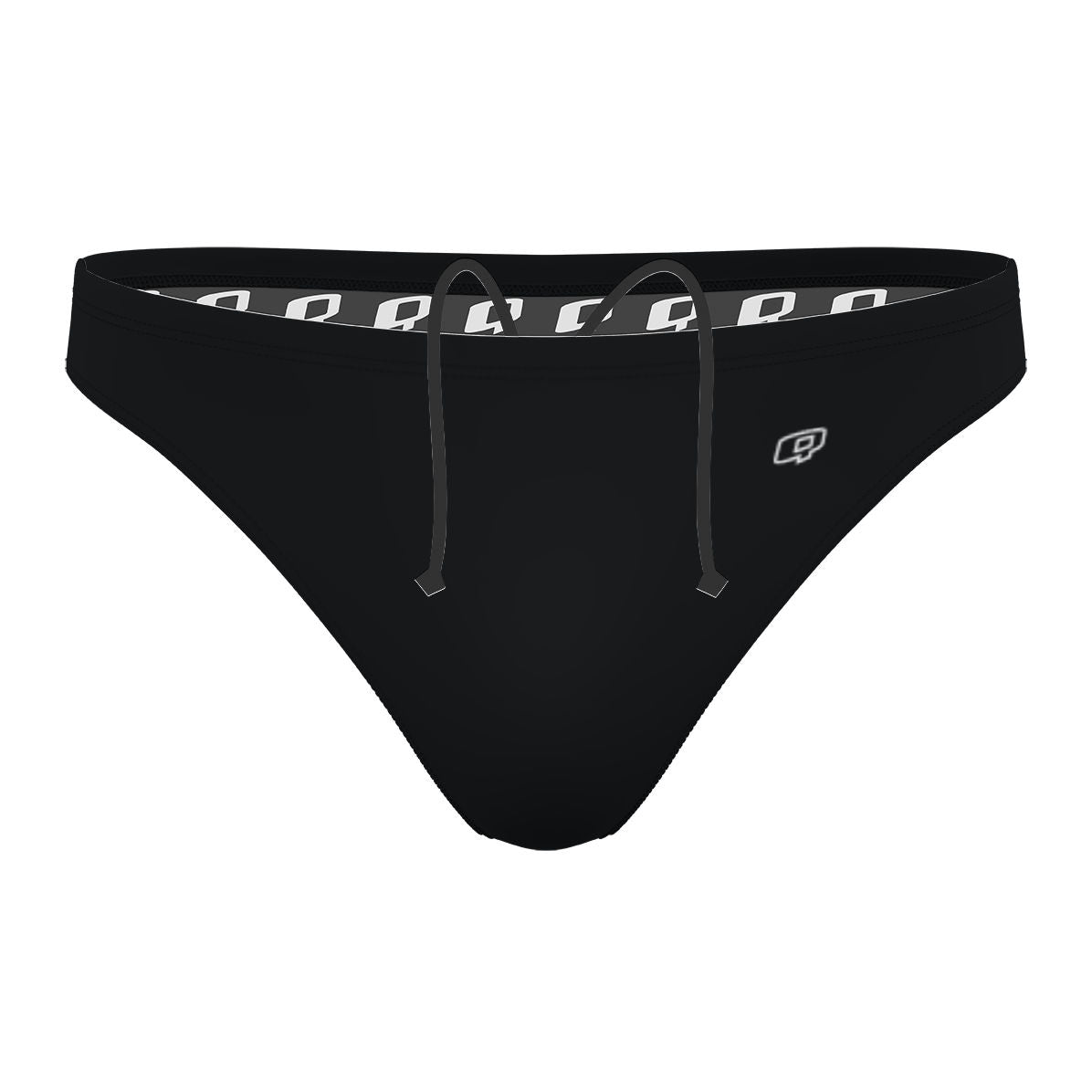 Solid Black - Solid Waterpolo Brief Swimsuit