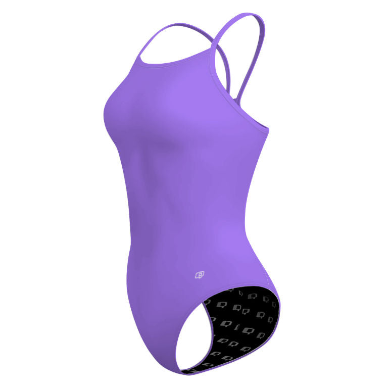 LILA SOLIDO - Solid Skinny Strap Swimsuit - PERSONALIZED