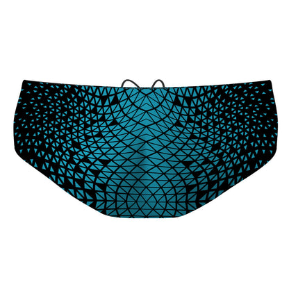 Black/ Turqouise Geometry - Classic Brief Swimsuit