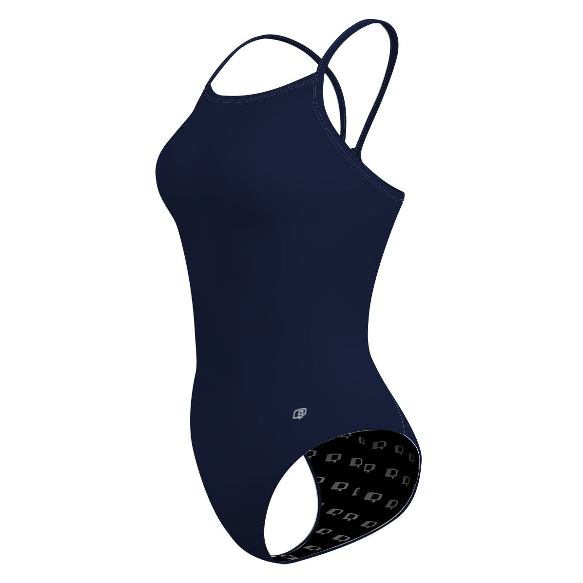 Solid Navy - Solid Skinny Strap Swimsuit