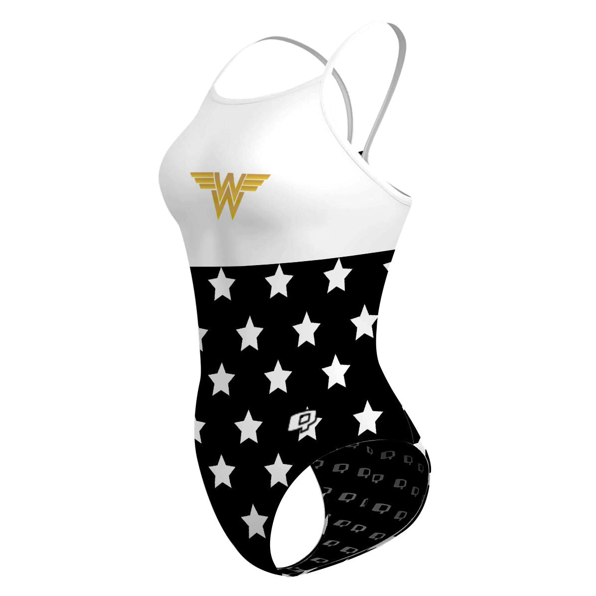 Wonder Black and White - Skinny Strap Swimsuit