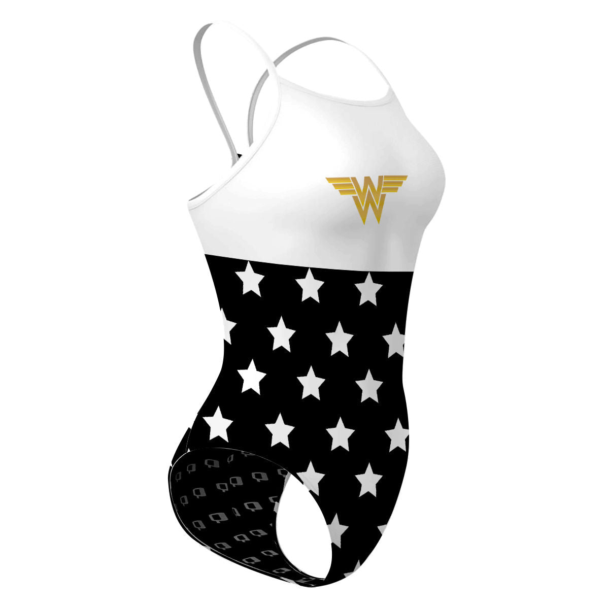 Wonder Black and White - Skinny Strap Swimsuit