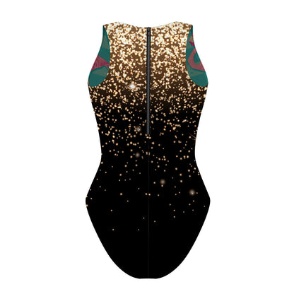 All that Glitters/Flock of Flamingos Women Waterpolo Reversible Swimsuit Classic Cut