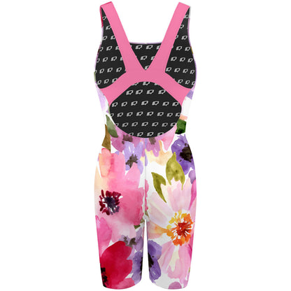 Watercolor Flowers - Classic Strap Long Knee Women Jammer