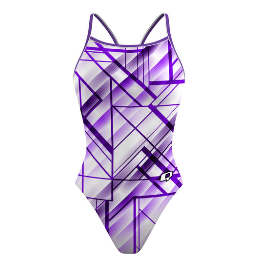 Purple GeoGem - Skinny Strap Swimsuit