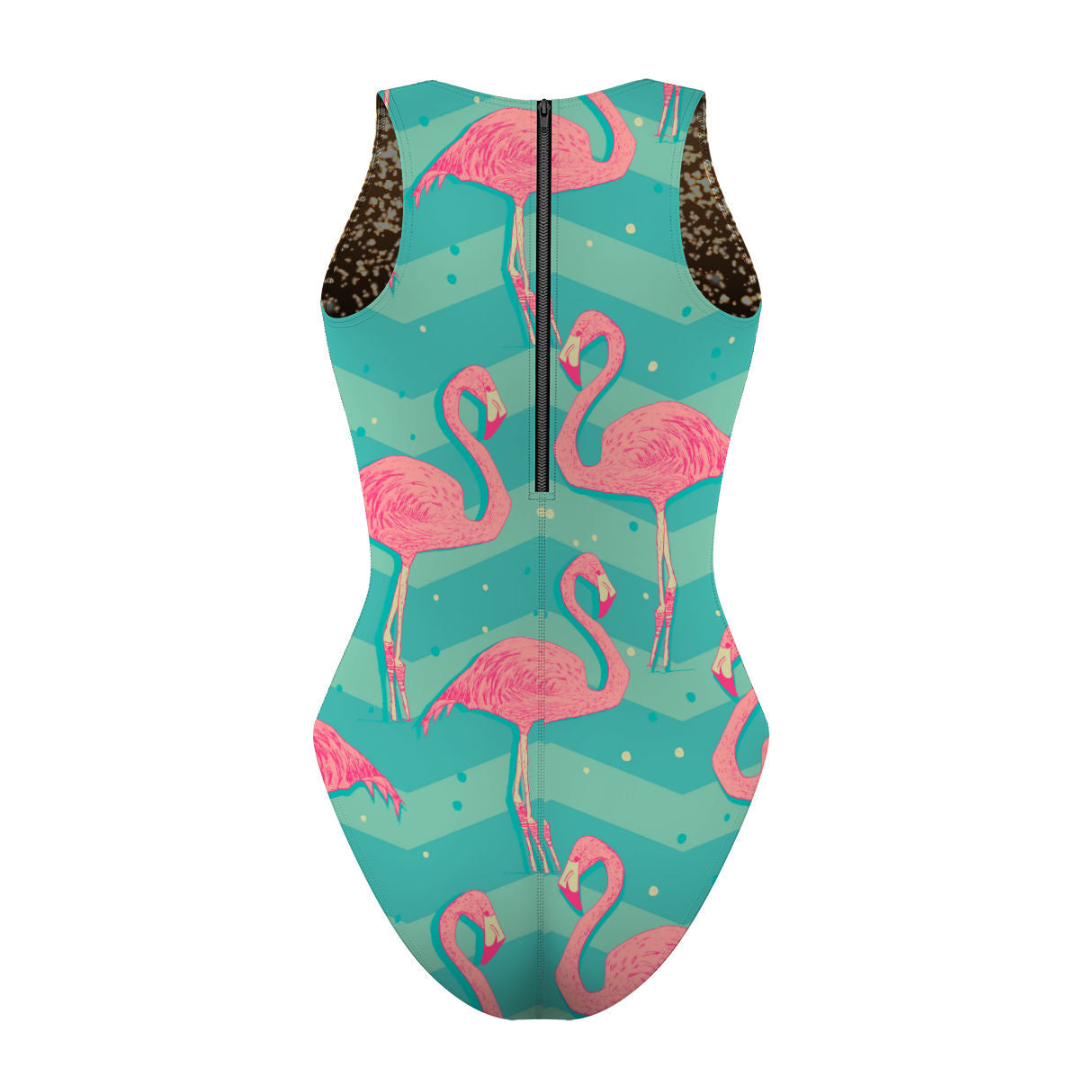 All that Glitters/Flock of Flamingos Women Waterpolo Reversible Swimsuit Classic Cut