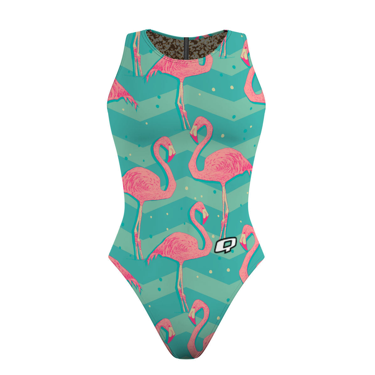 All that Glitters/Flock of Flamingos Women Waterpolo Reversible Swimsuit Classic Cut