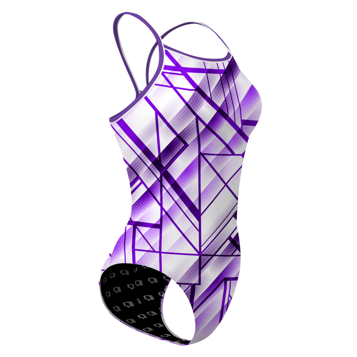 Purple GeoGem - Skinny Strap Swimsuit