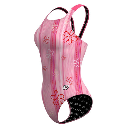 Pink Stripes - Classic Strap Swimsuit