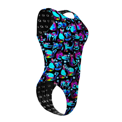 Space Kitties - Women Waterpolo Swimsuit Cheeky Cut