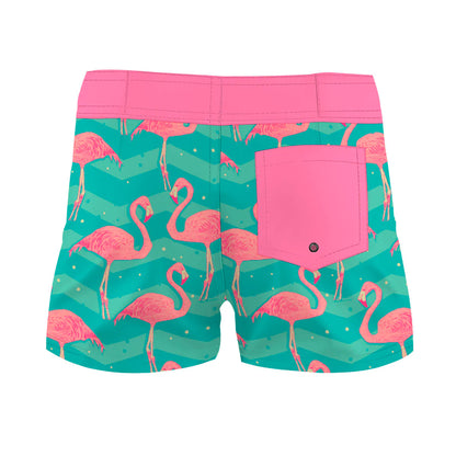 Flock of flamingos Women Boardshorts
